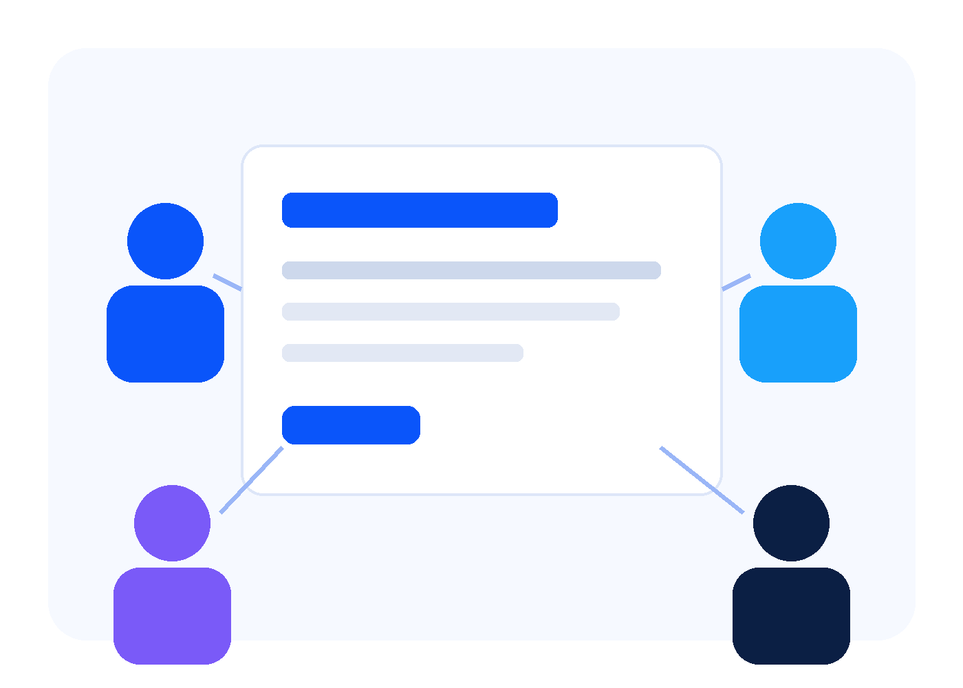 Collaborative software design and development team illustration